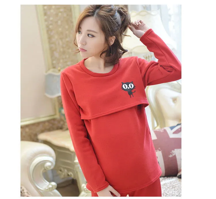 Long Sleeve Maternity Nursing Thermal Sets