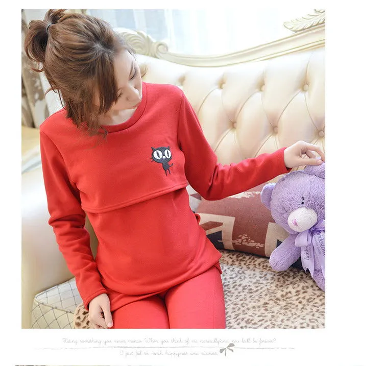 Long Sleeve Maternity Nursing Thermal Sets