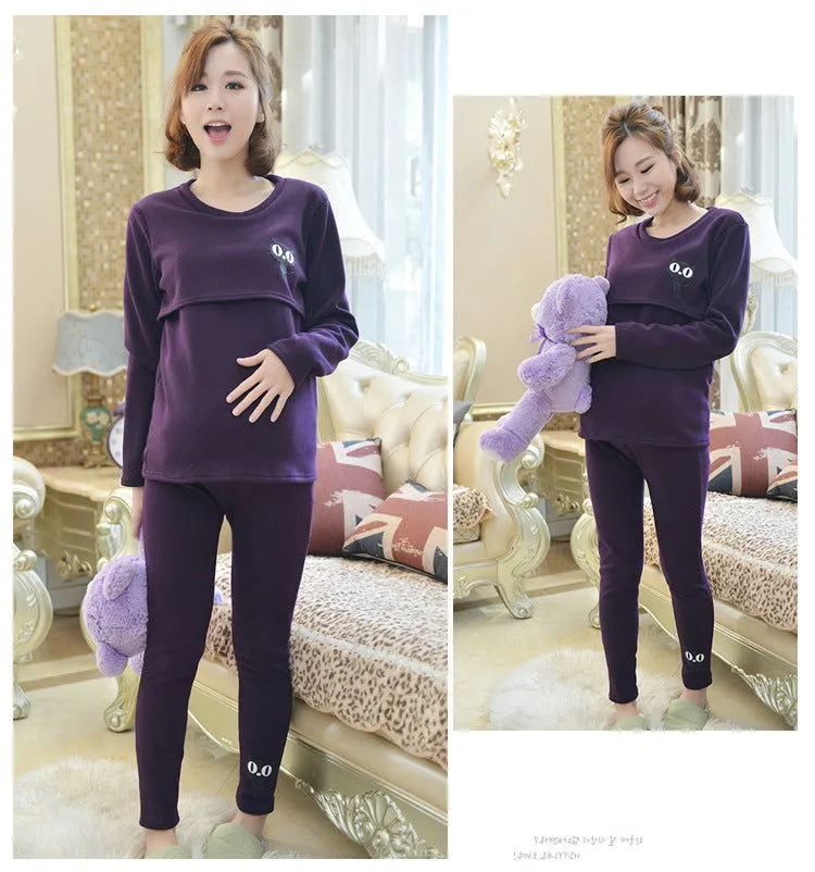 Long Sleeve Maternity Nursing Thermal Sets