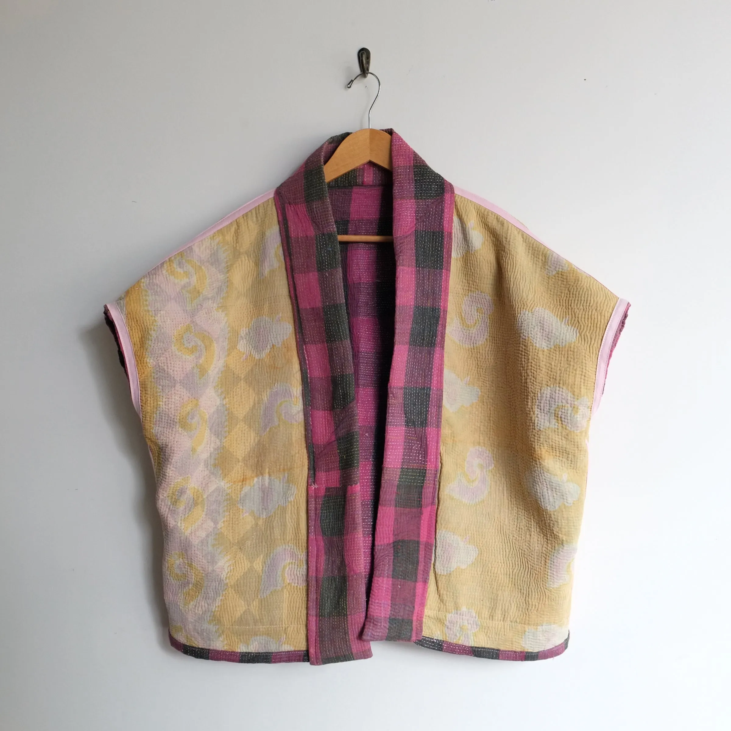 M Magenta and Charcoal Checks Anoushka Jacket SS040