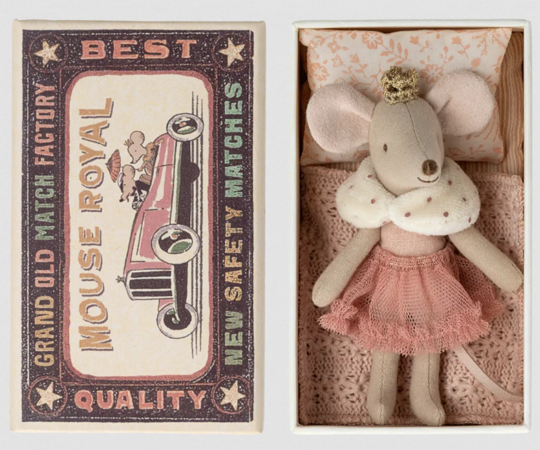 MAILEG PRINCESS MOUSE, BIG SISTER IN MATCHBOX