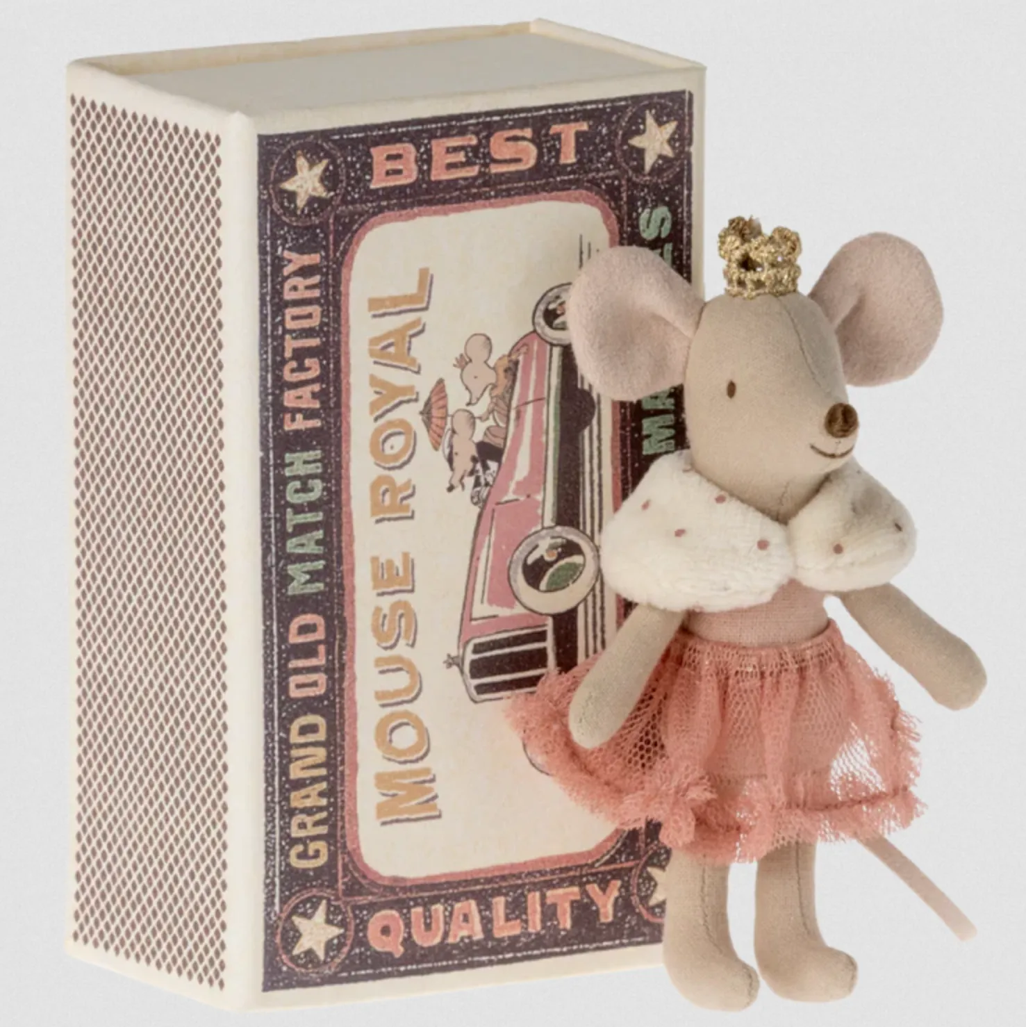 MAILEG PRINCESS MOUSE, BIG SISTER IN MATCHBOX