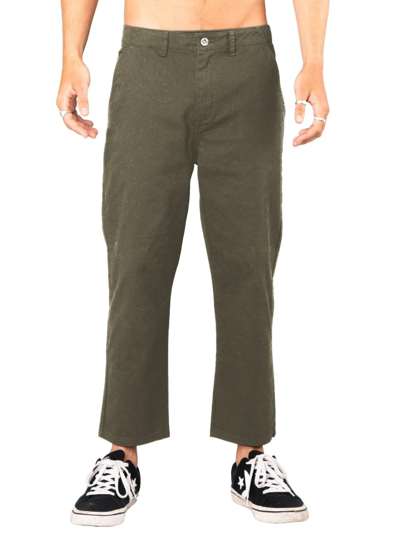 Manila Cropped Chino Pant - Rifle Green