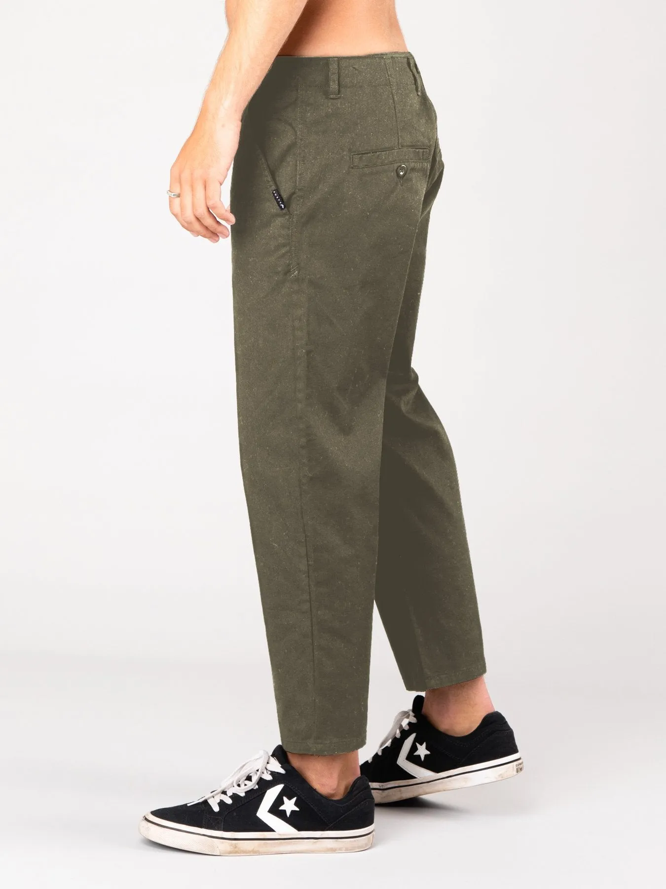 Manila Cropped Chino Pant - Rifle Green