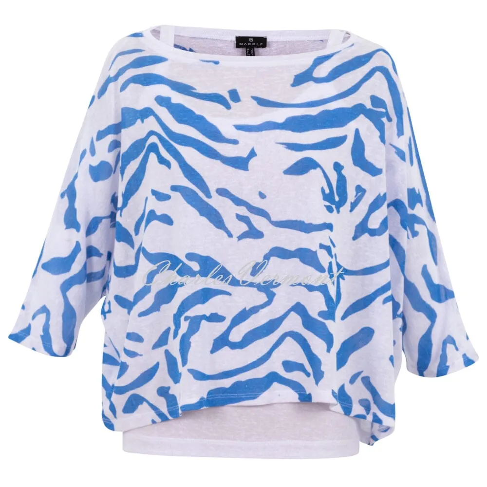 Marble Animal Print Top - Style 6951-201 (Deep Blue)