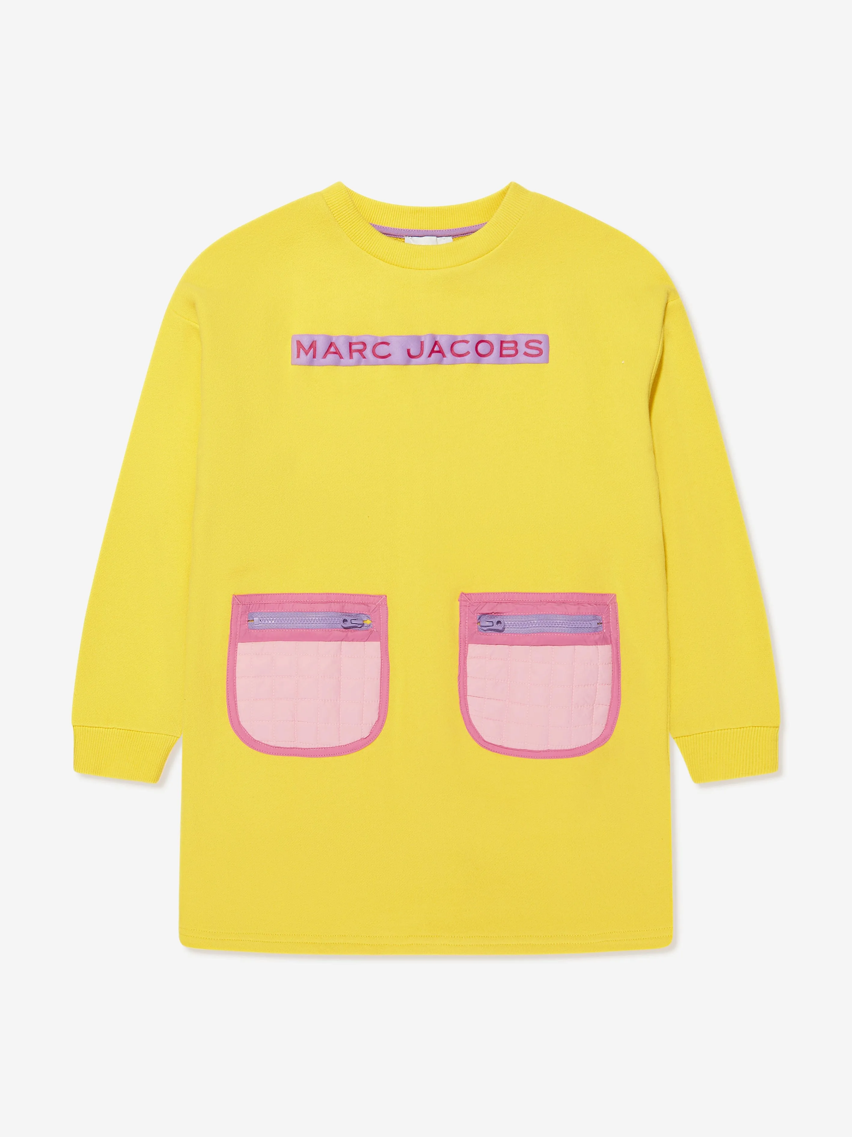 MARC JACOBS Girls Pocket Sweater Dress in Yellow