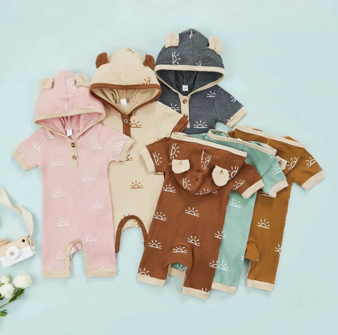 Marley Sun Hooded Onesie - Mint