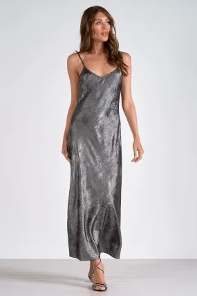 Maxi Slip Dress, Silver