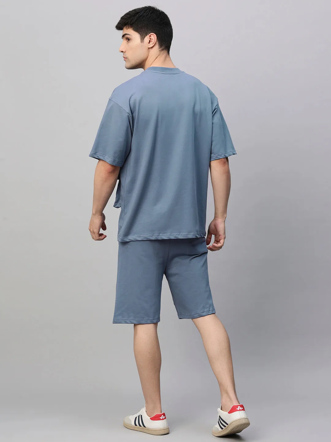 Men Premium Cargo Co-ord Set - Denim Blue