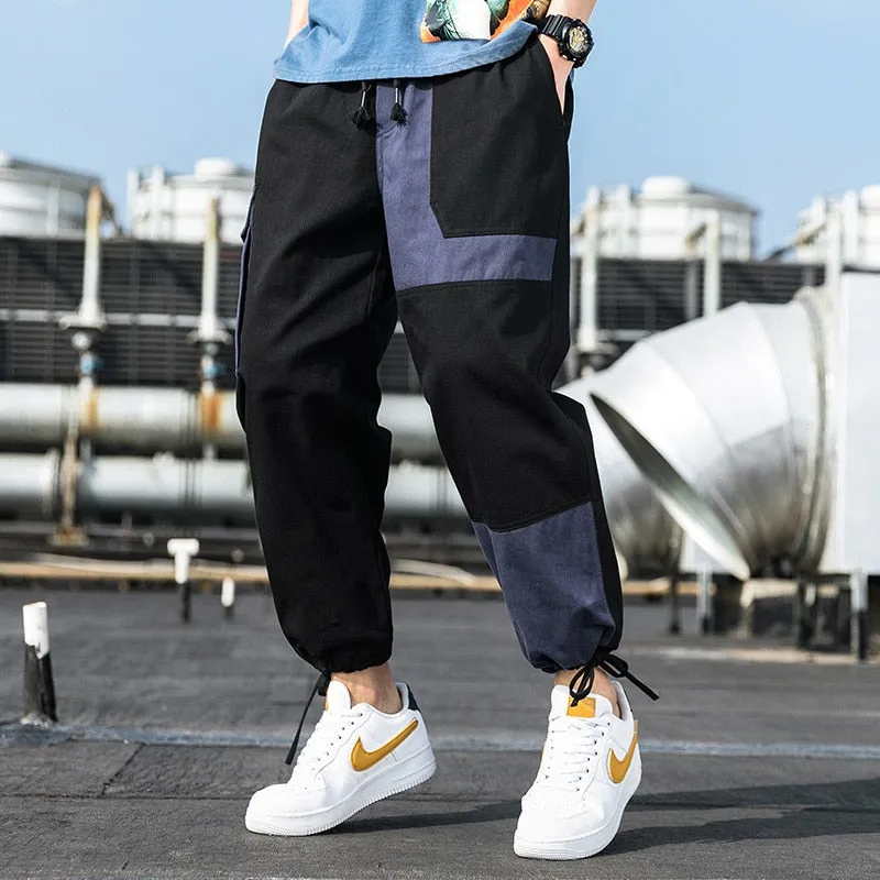 Men's Cargo Pants Male Patchwork Casual Pants