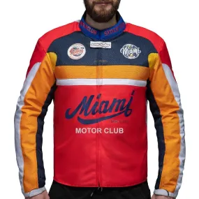 Miami Motor Club Red Fully-Protected Biker Jacket