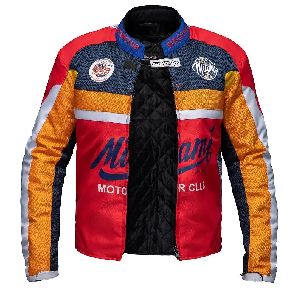 Miami Motor Club Red Fully-Protected Biker Jacket