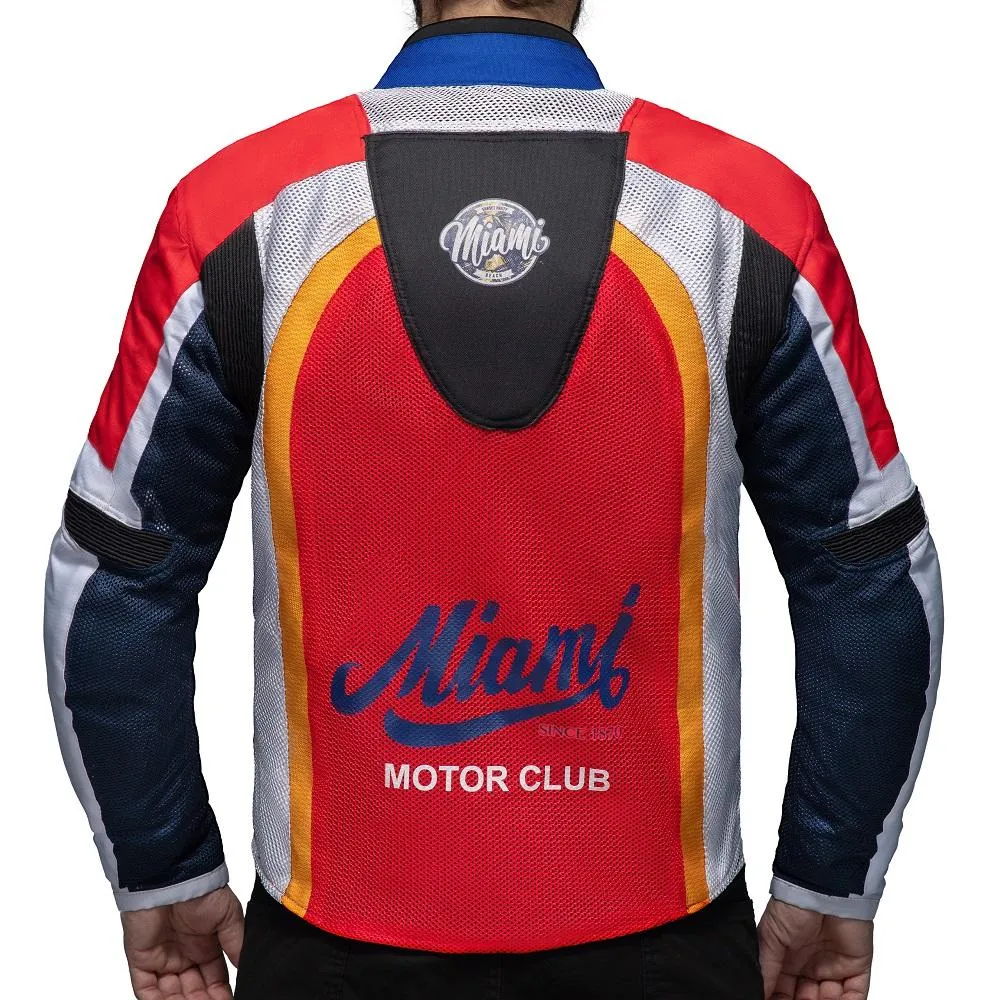 Miami Motor Club Red Fully-Protected Biker Jacket