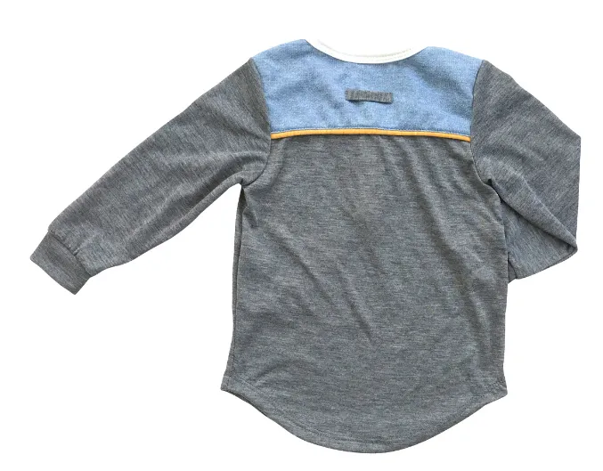 Miki Miette - Garrett Long Sleeve Henley in Heather Grey