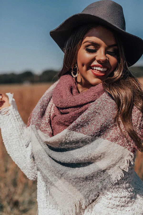 Name Dropper Blanket Scarf In Dusty Purple