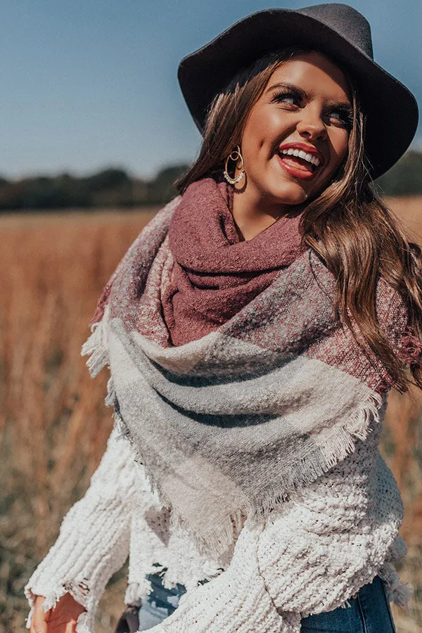 Name Dropper Blanket Scarf In Dusty Purple