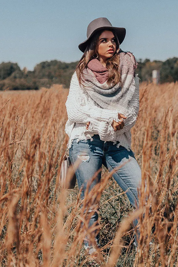 Name Dropper Blanket Scarf In Dusty Purple