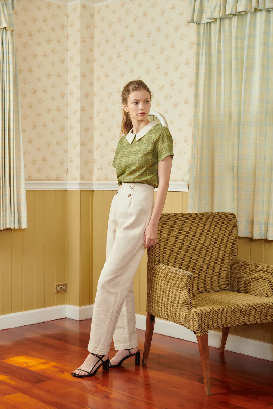 Natural high-Waisted Polo Pants-TAKTAI