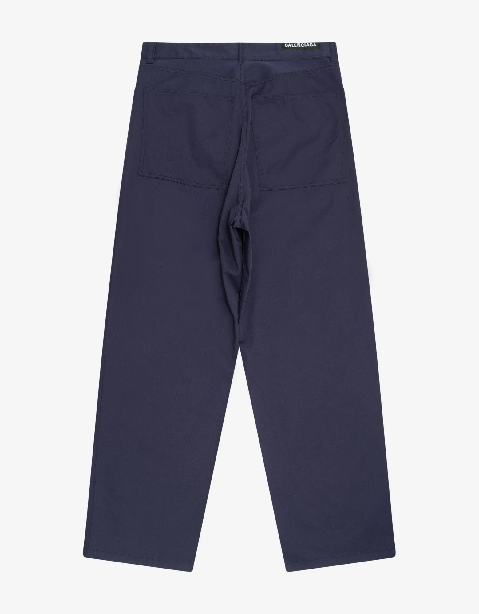 Navy Blue Baggy Chino Trousers