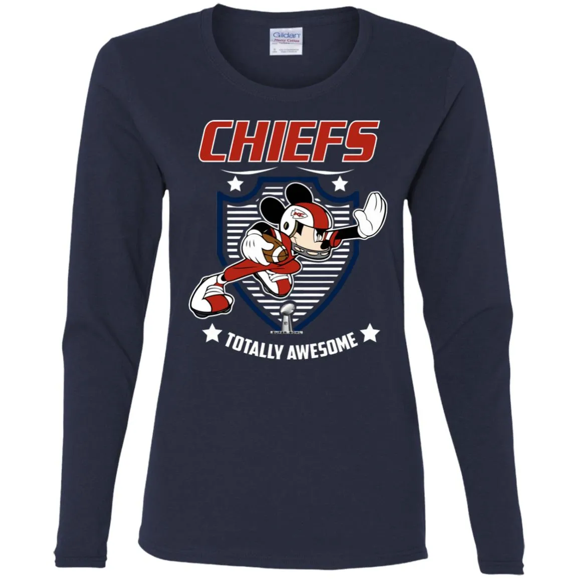 Nfl – Kansas City Chiefs Totally Awesome Mickey Mouse Super Bowl 2019 Football Women Long Sleeve Shirt