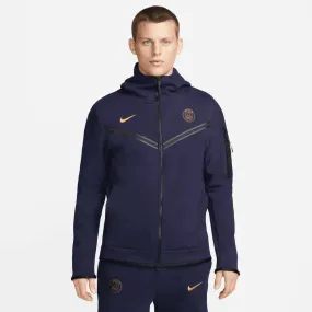 Nike 2023-24 PSG Tech Fleece Hooded jacket- Navy - Gold