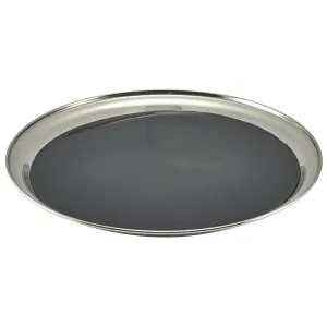 Non Slip Stainless Steel Round Tray 12"- Pack 1