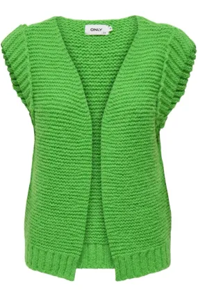 Onlala Life Sl Open Vest Ex Knt - Groen