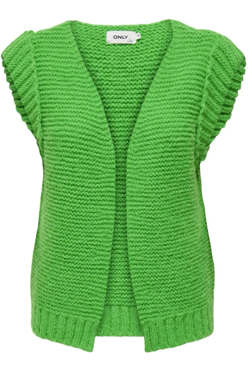 Onlala Life Sl Open Vest Ex Knt - Groen