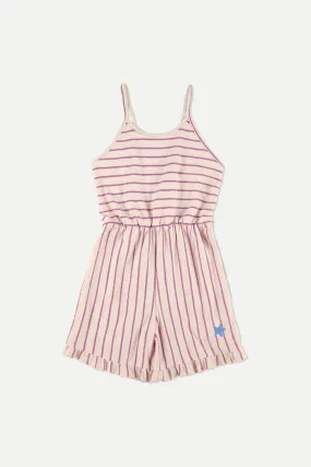 Organic Crepe Stripes Romper (model shown in Yellow)