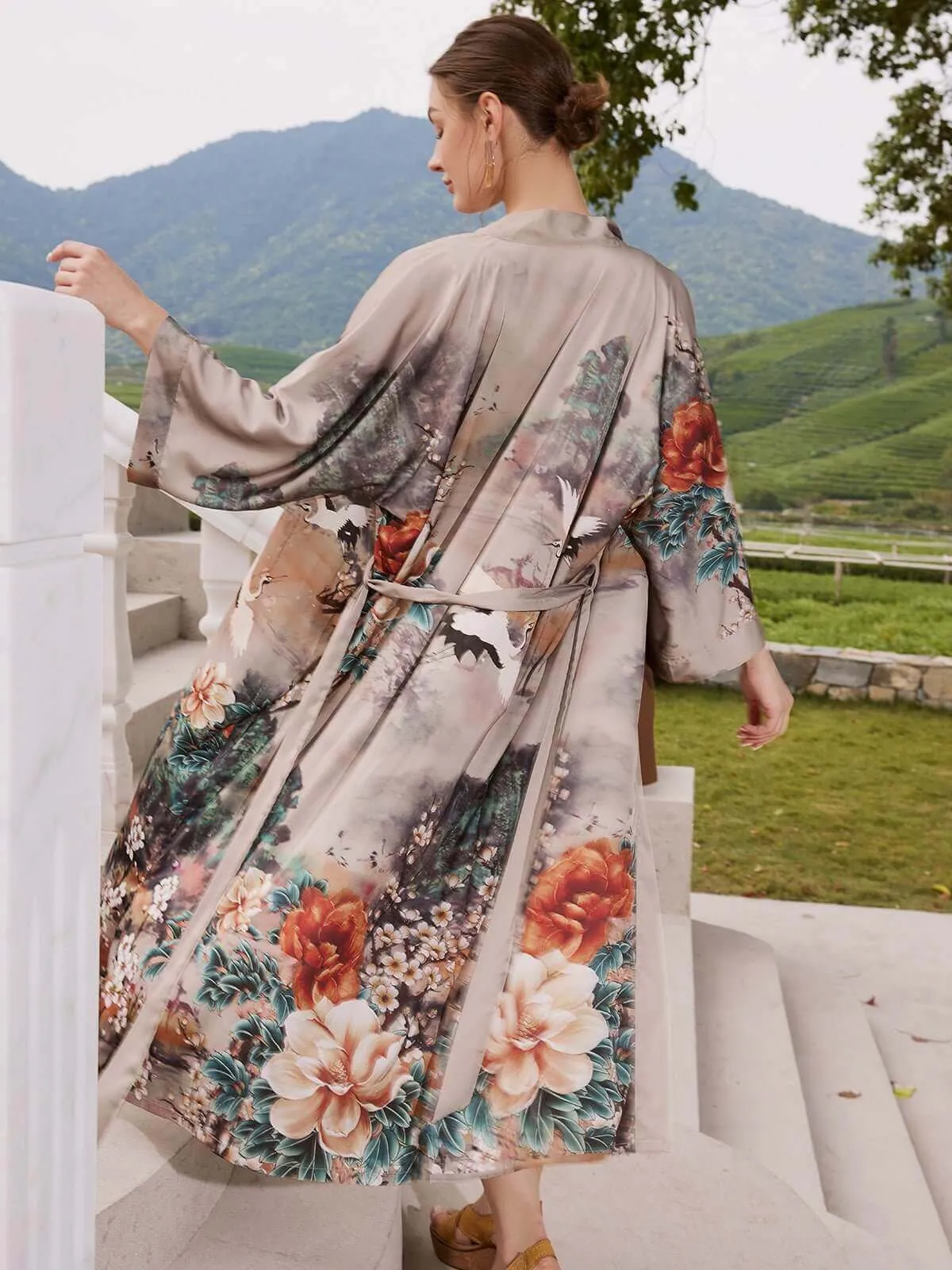 Oriental Forest Kimono Robe