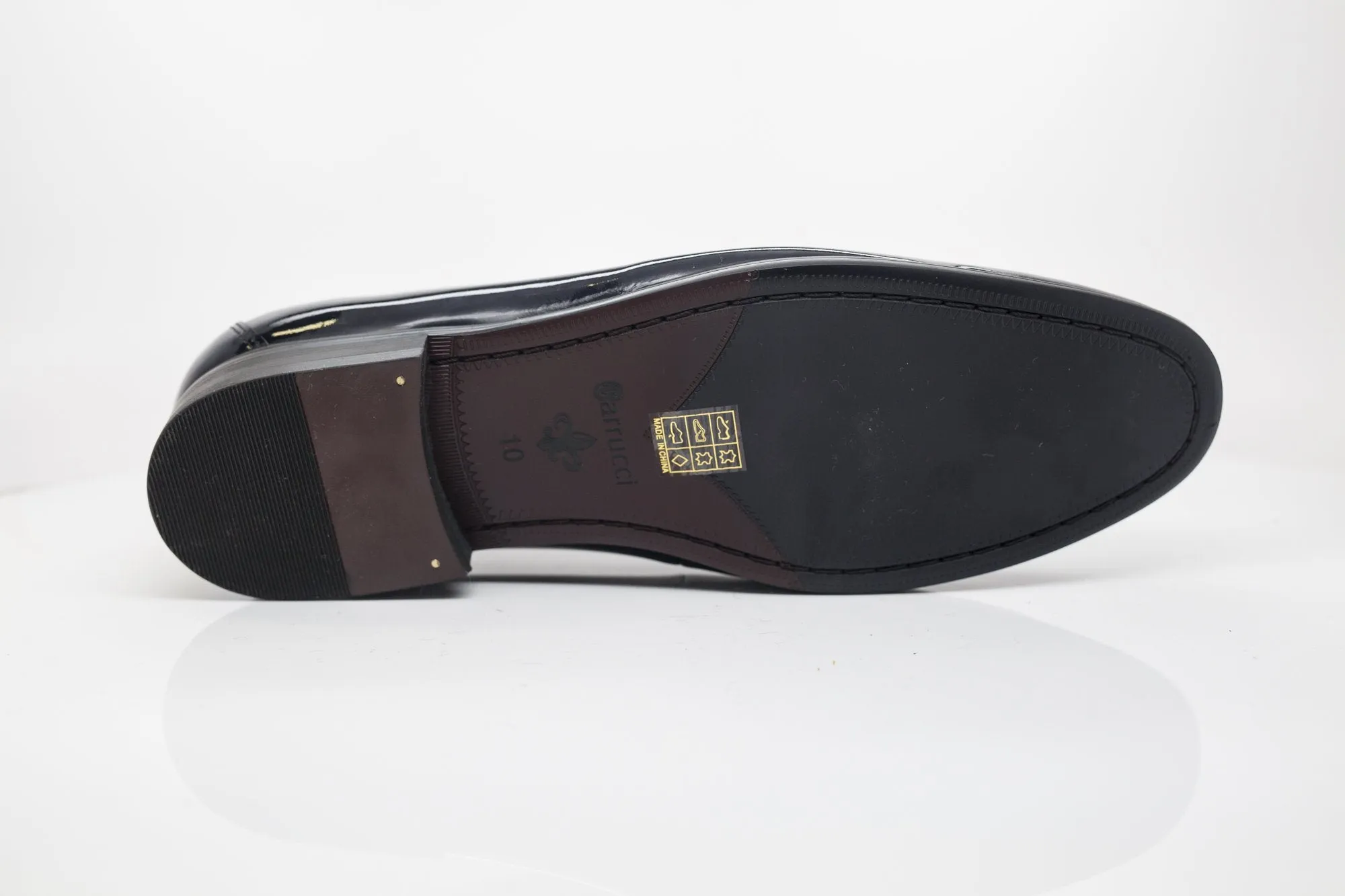 Patent Leather & Suede Slip-On Loafer Black