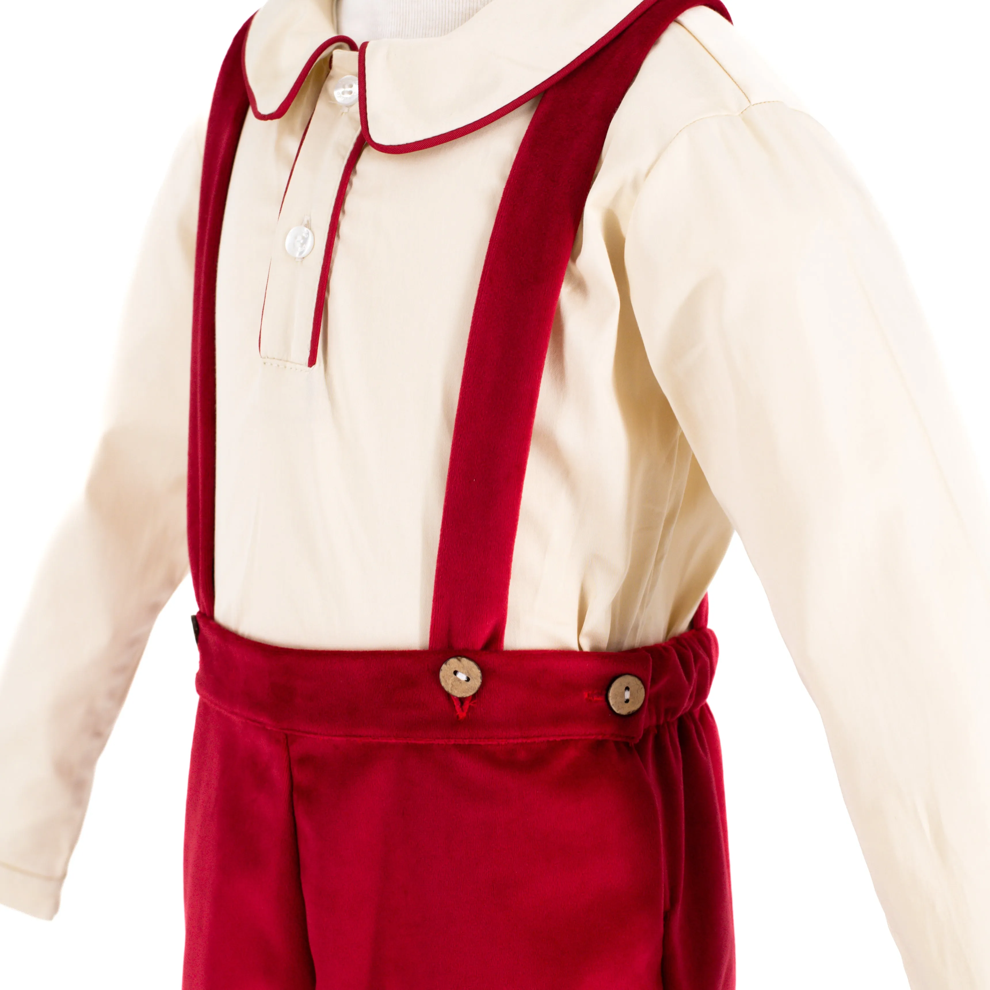 Paxton Boy Overall - Red Velvet