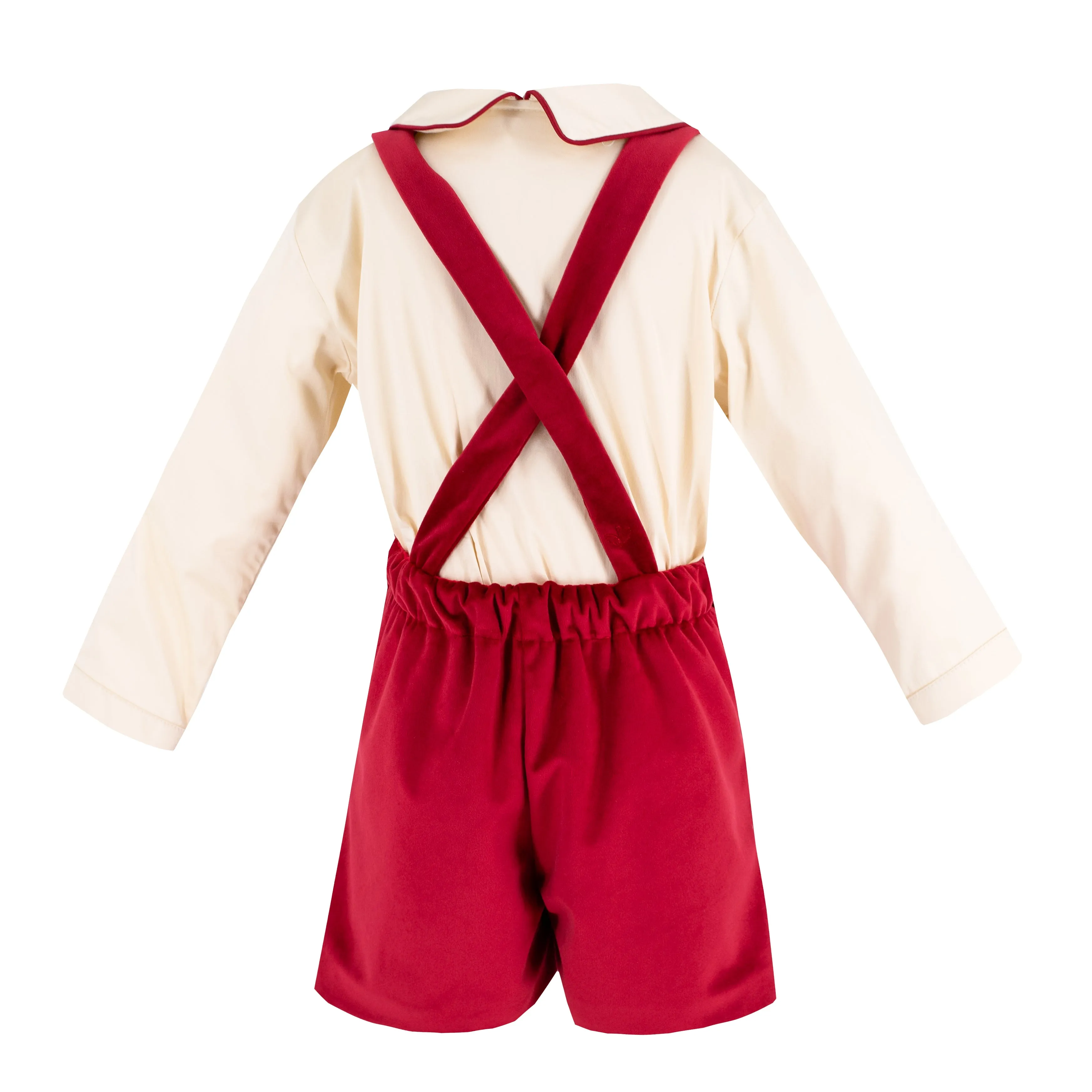 Paxton Boy Overall - Red Velvet