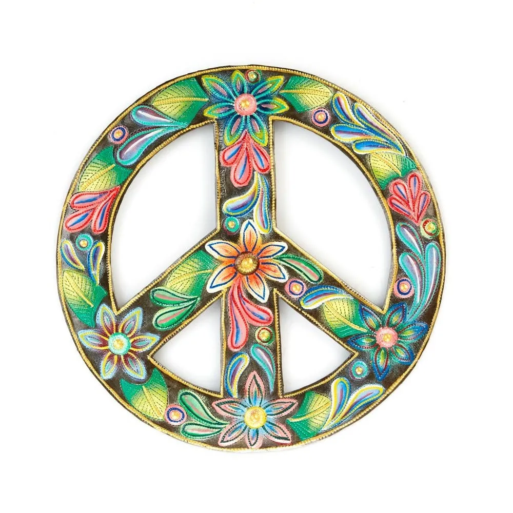 Peace and Love - Floral Wall Art, Fair Trade