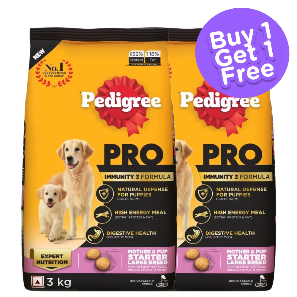 Pedigree PRO Expert Nutrition Lactating/Pregnant Mother & Puppy Starter(3 to 12 Weeks) Large Breed Dog Dry Food (Limited Shelf Life) (Buy 1 Get 1)