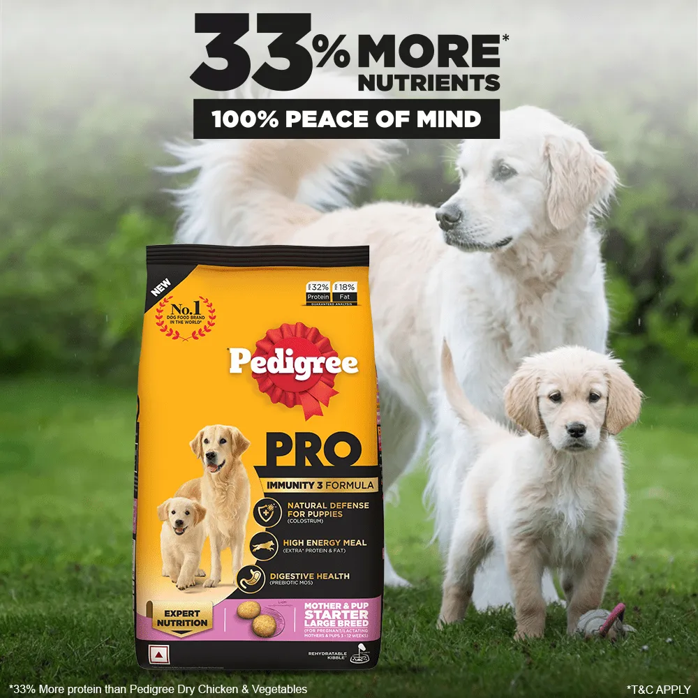 Pedigree PRO Expert Nutrition Lactating/Pregnant Mother & Puppy Starter(3 to 12 Weeks) Large Breed Dog Dry Food (Limited Shelf Life) (Buy 1 Get 1)