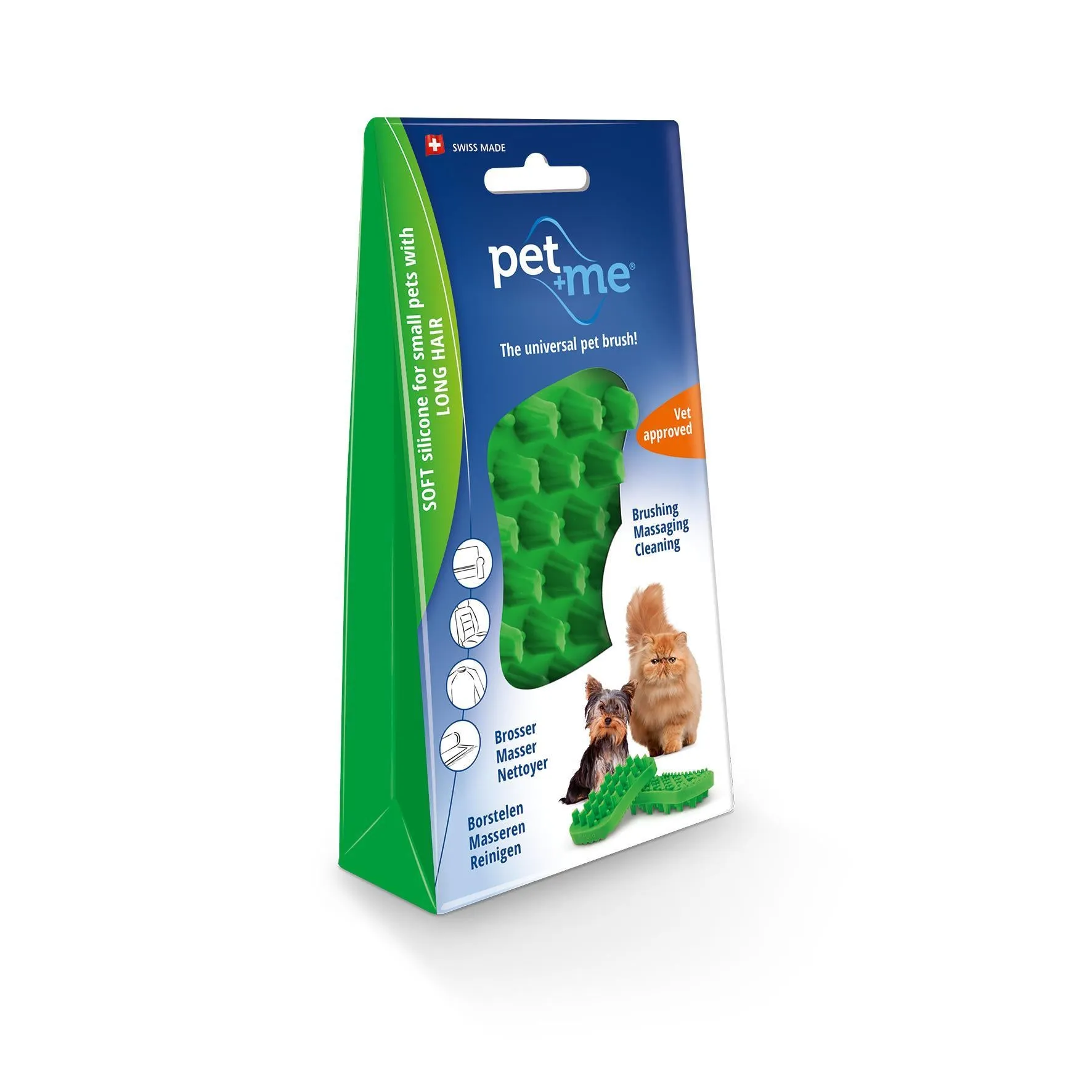 Pet and Me Silicone Grooming Brush Green