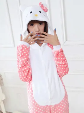 PINK DOT CAT COSTUME PAJAMAS SLEEPWEAR