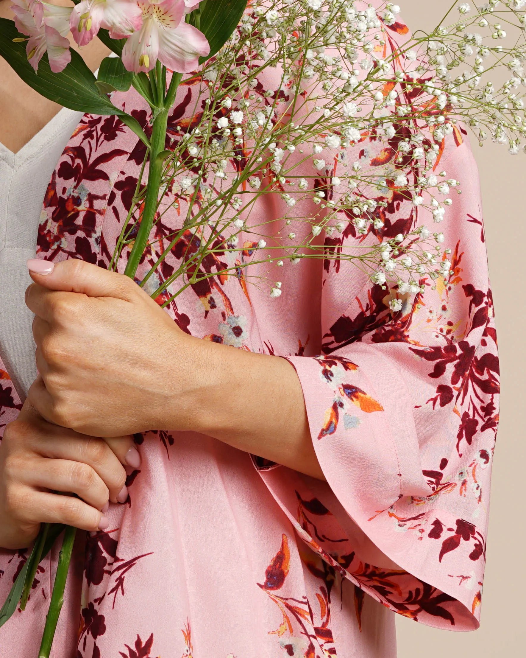 Pink Floral Kimono | Mya Short Kimono Jacket