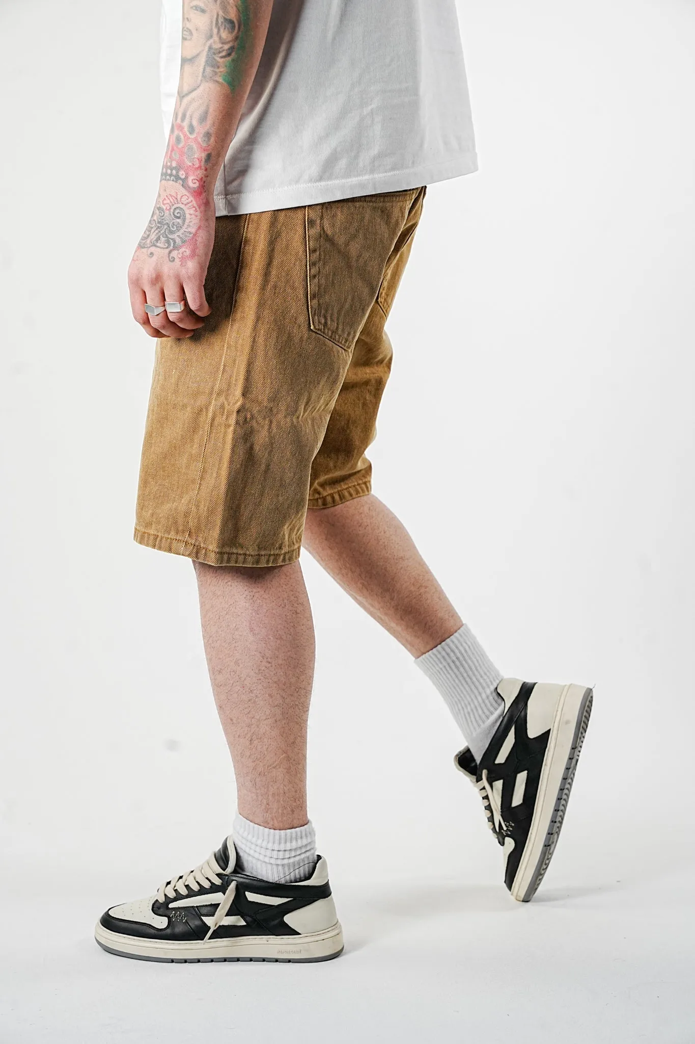 Premium Basic Brown Denim Shorts