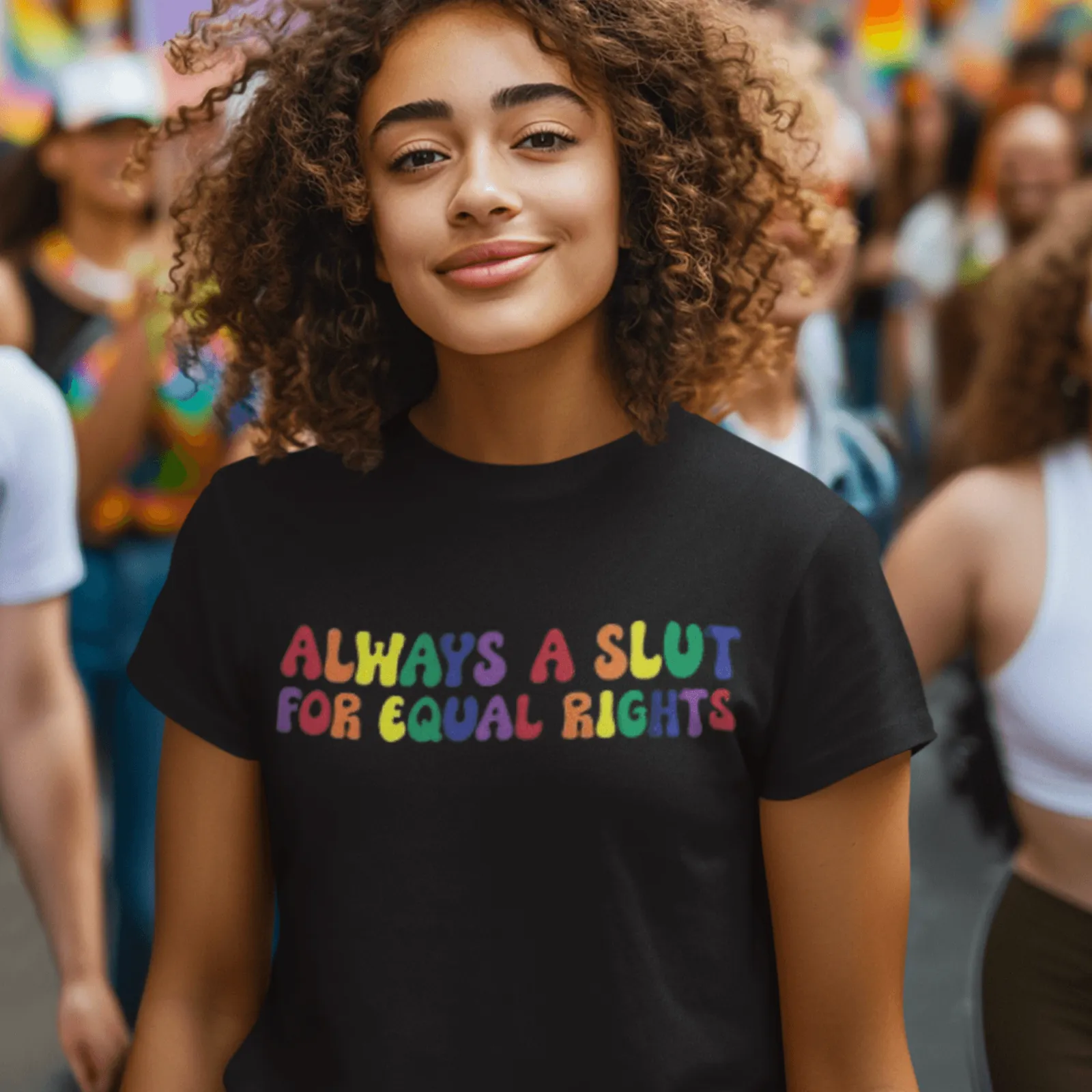 Pride T-shirt Always A Slut For Equal Rights Short Sleeve Ultra Soft Crew Neck Top