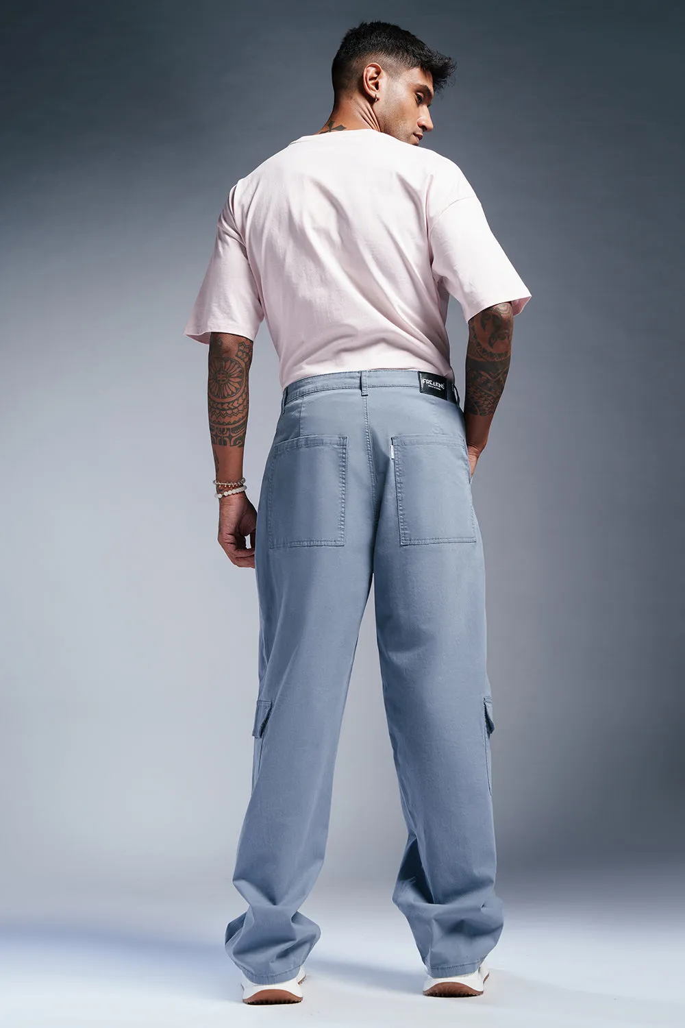 Pulse Grey Men's Straight Fit Cargo Pants