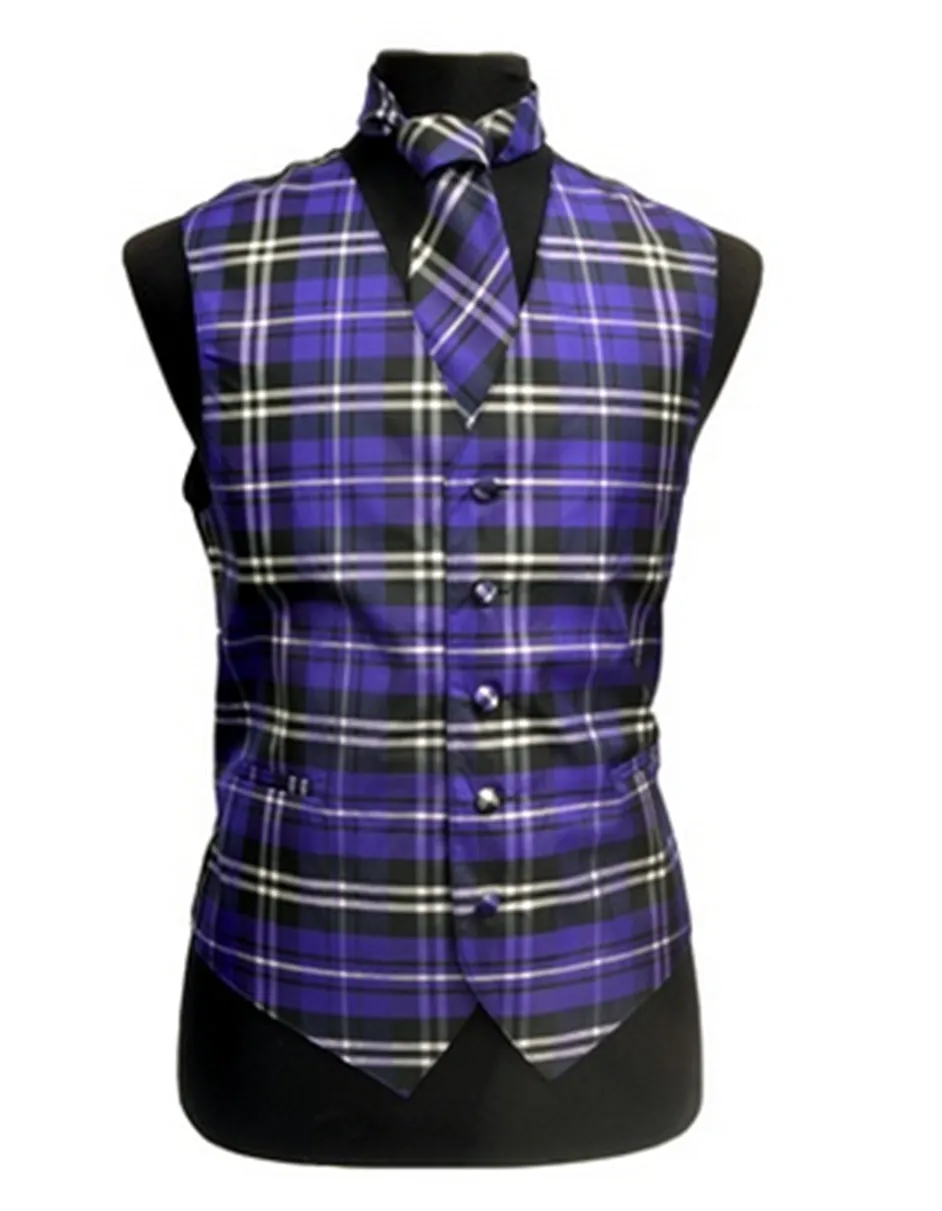 Purple Plaid Vest Set