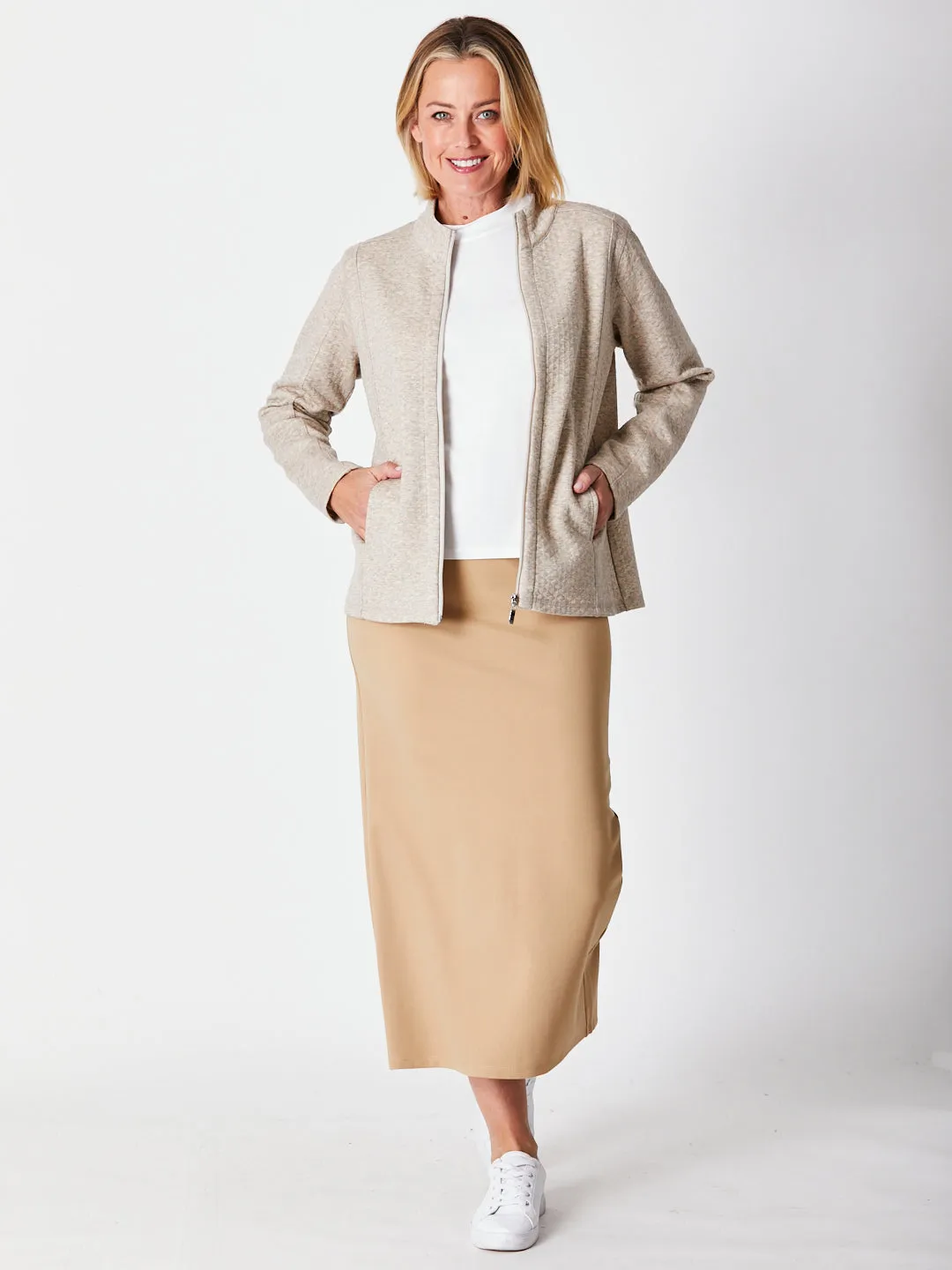 PUSHKIN PONTI SKIRT - Camel 29711-s