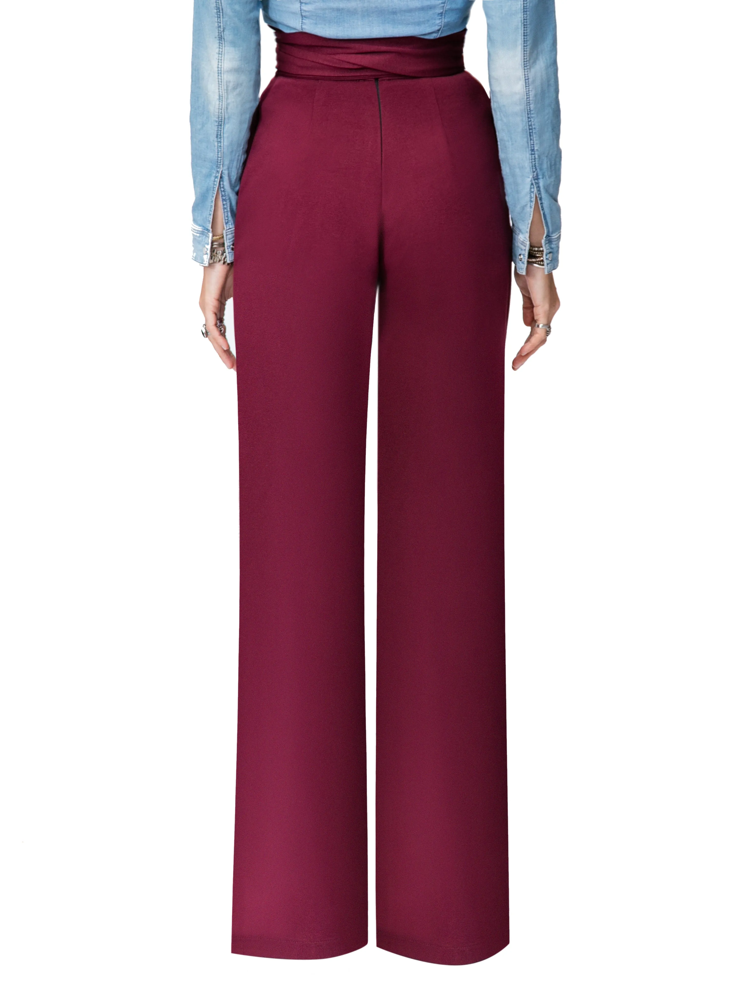 "Eleanor" Raisin Belted High Waist Pants