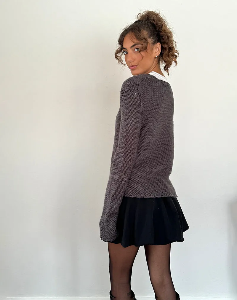 Ranvir Knitted Jumper in Charcoal