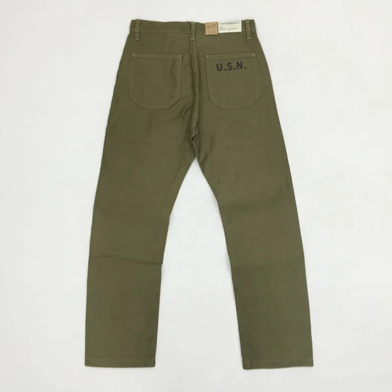 Replica Ww2 U.S.Navy Usn N-1 Deck Pants Chino - Vintage Navy Department Straight Trousers