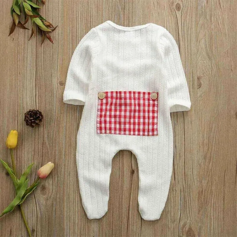 Ribbed Knit Peekaboo Panel Plaid Romper