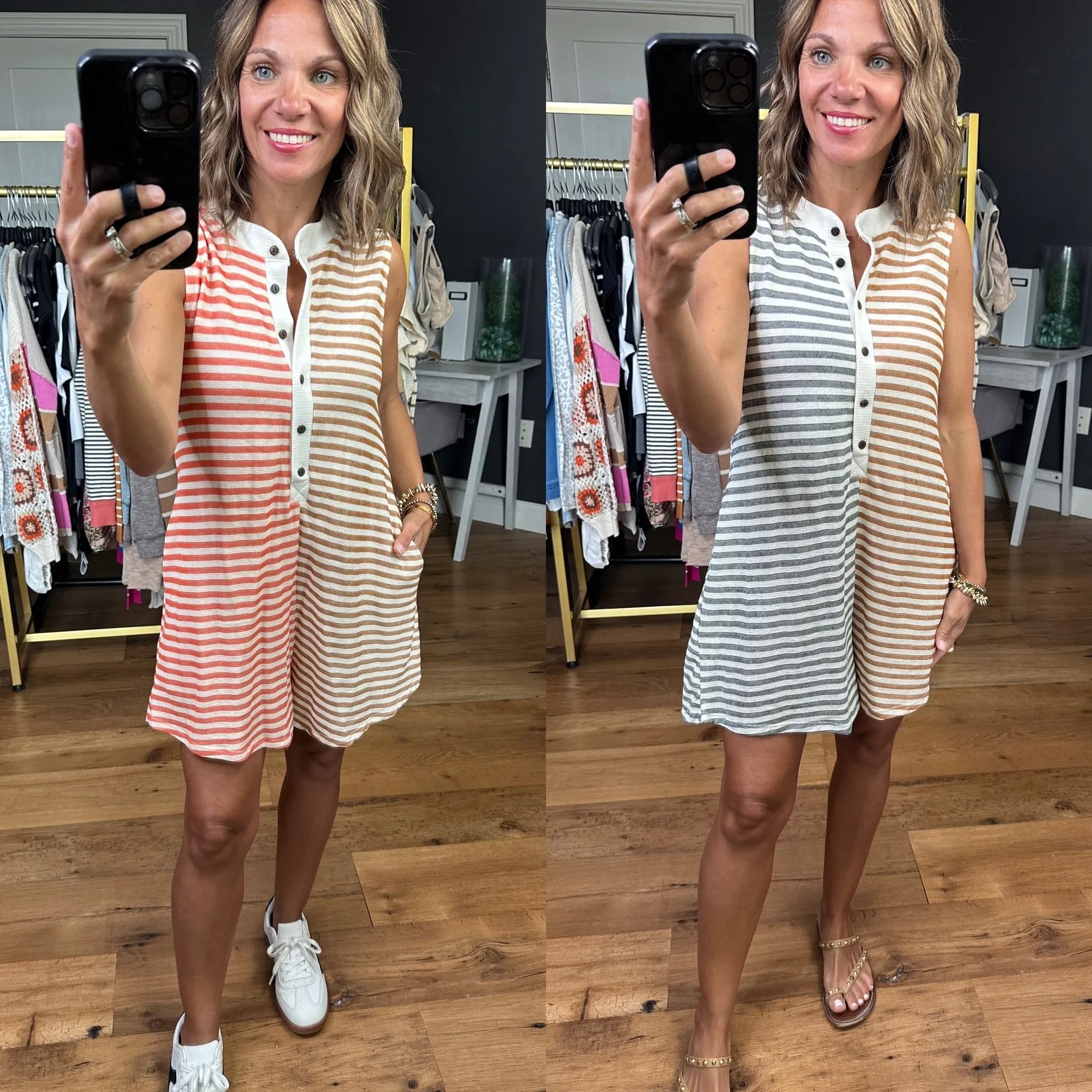 Right Opportunities Contrasting Striped Romper - Multiple Options