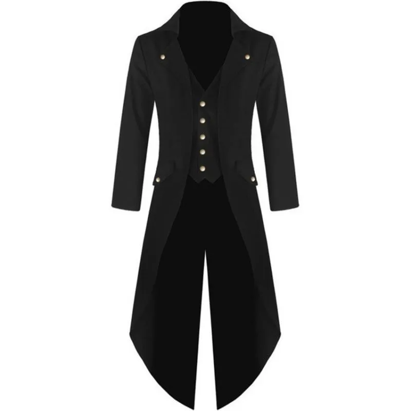 Riolio suit New Men's Fashion Overcoat Windbreaker Steampunk Gothic Style Coat Men's Vintage Dress